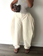 Solid-Color Pleated Loose Lantern Pants LSD-2961