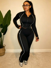 Long Sleeve Zipper Coat Sport Pans Suit LSD-2892