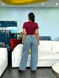 Plus Size Washed Straight Jeans GYLN-1611