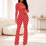 VIP1 Letter Print Long Sleeve Two Piece Pants Set QXLB-XRB-S0ADA6