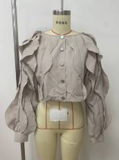 Irregular Ruffles Lantern Sleeves Coats LSD-2856