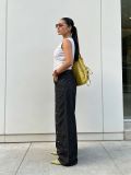 Plus Size Metal-Snap Straight Jeans GYLN-0706