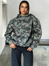 Camouflage Print Long Sleeve Hooded Sweatshirts MIL-L397