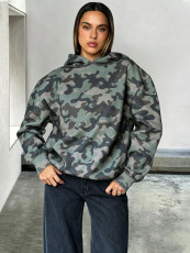 Camouflage Print Long Sleeve Hooded Sweatshirts MIL-L397
