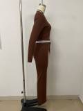 Stripe Patchwork Long Sleeve Pants 2 Piece Set LSD-2919