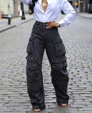 Fashion Multi-pockets Straight Jeans LSD-244777