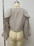 Irregular Ruffles Lantern Sleeves Coats LSD-2856
