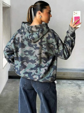 Camouflage Print Long Sleeve Hooded Sweatshirts MIL-L397