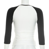 Contrast Color Long Sleeve T Shirt GSBW-Y26TP290