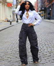 Fashion Multi-pockets Straight Jeans LSD-244777
