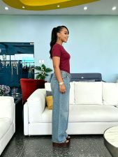 Plus Size Washed Straight Jeans GYLN-1611
