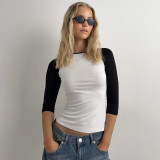 Contrast Color Long Sleeve T Shirt GSBW-Y26TP290