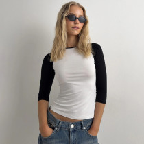 Contrast Color Long Sleeve T Shirt GSBW-Y26TP290