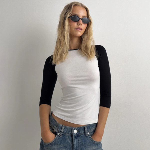 Contrast Color Long Sleeve T Shirt GSBW-Y26TP290