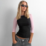 Contrast Color Long Sleeve T Shirt GSBW-Y26TP290