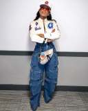 Fashion Multi-pockets Straight Jeans LSD-244777