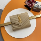 Y*SL Wallets Top Quality  12.5*10*2.5CM