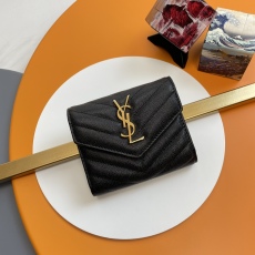 Y*SL Wallets Top Quality  12.5*10*2.5CM