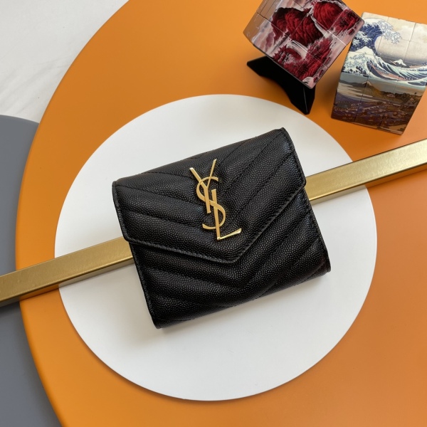 Y*SL Wallets Top Quality  12.5*10*2.5CM