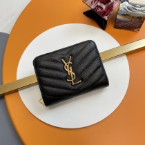 Y*SL Wallets Top Quality  12*10*3CM