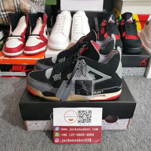 OFF-WHITE x Air Jordan 4 “Bred” CV9388-001