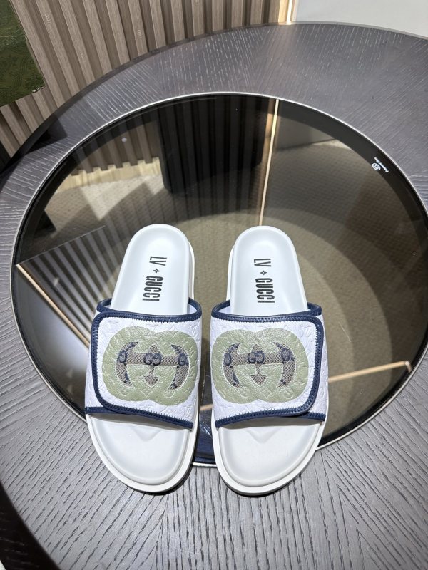 Men G*ucci×L*V Top Sandals