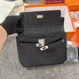Black matt crocodile H*ermes Bag Top Quality 25CM
