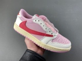 F版 T*ravis Scott × A*J1 Low  Shy Pink  IQ7604-101