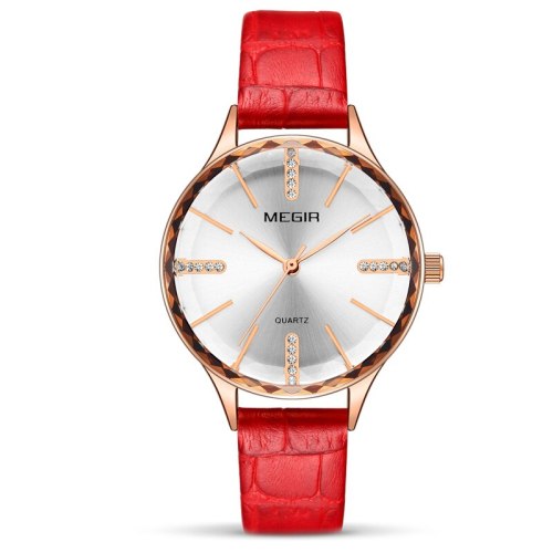 MEGIR Luxury Women Watches Reloj Mujer Blue Leather Ladies Quartz Watch Women Wristwatches Clock Relogio Feminino Dropshipping