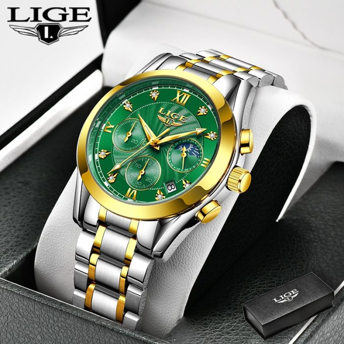 LIGE 2020 New Gold Watch Women Watches Ladies Creative Steel Women's Bracelet Watches Female Waterproof Clock Relogio Feminino