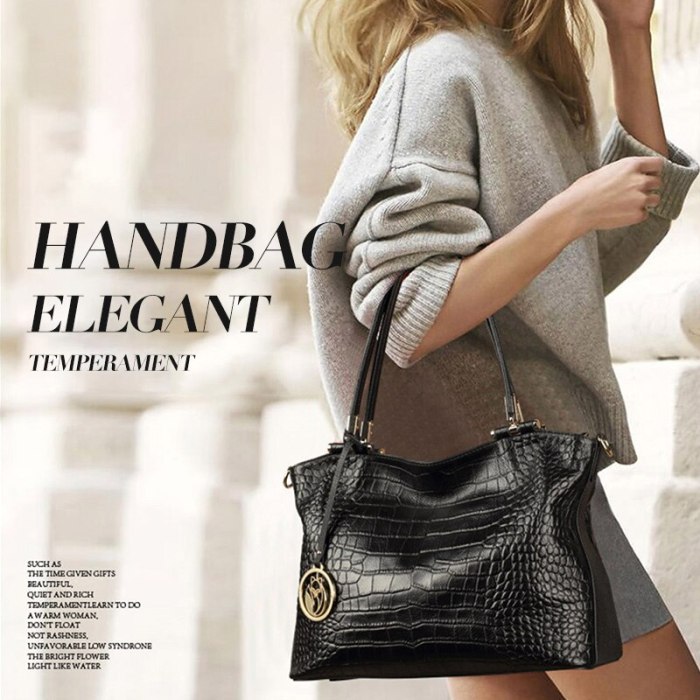 FOXER Women Genuine Leather Handbag Crocodile Pattern Shoulder Bag Lady Fall Winter Bag High Quality Female Commuter Style Tote