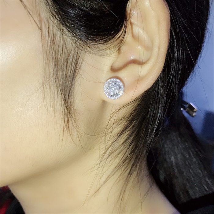 Charm 18K Gold Lab Diamond Stud Earring Real 925 sterling silver Jewelry Engagement Wedding Earrings for Women Bridal Party Gift