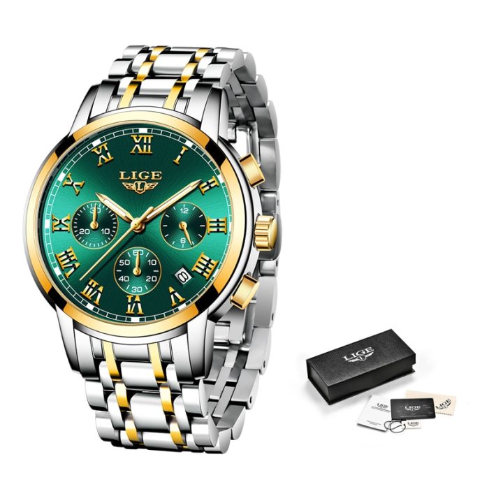 LIGE 2021New Fashion Women Watches Ladies Top Brand luxury Waterproof Quartz Clocks Watch Women Stainless Steel Date Gift Clock
