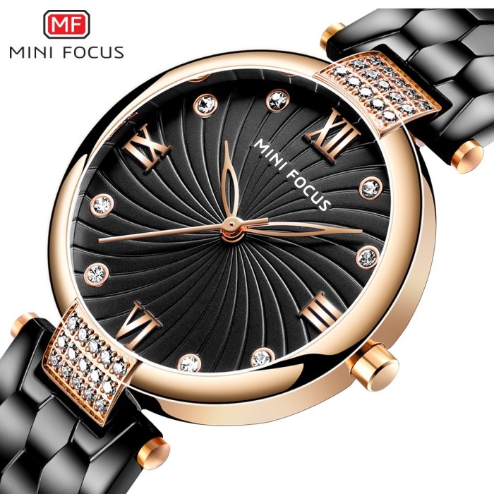MINI FOCUS Fashion Ladies Wrist Watch For Women Reloj Mujer Montre Femme Relogio Feminino Brand Luxury Rose Gold Stainless Steel