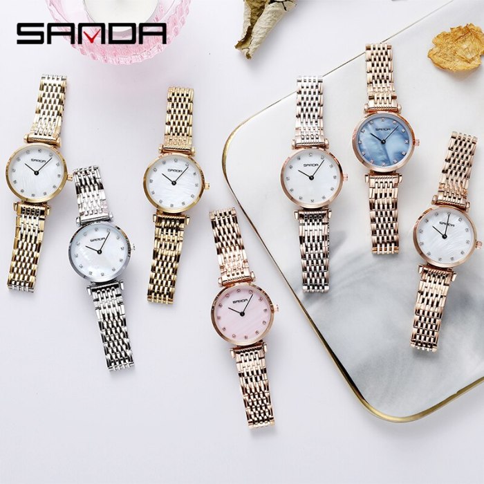 BASID Top Brand Luxury Stylish Elegant Rhinestone Women's Watches Waterproof Quartz Wristwatch Fashion Casual Female Ladies