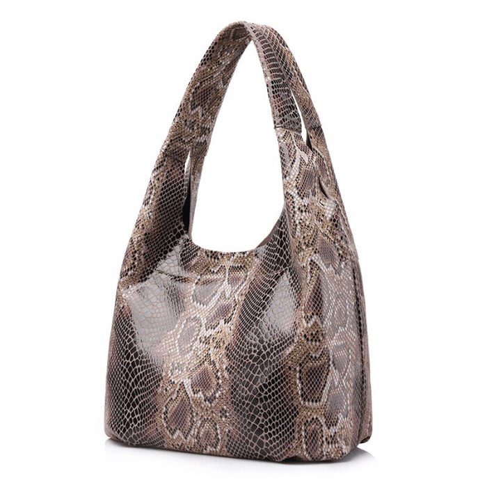 REALER genuine leather handbags large totes classic serpentine prints shoulder bag ladies hobos bags for women top-handle bucket