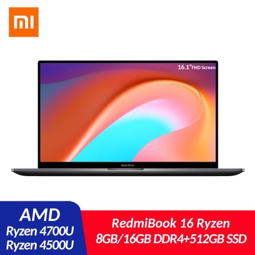 Xiaomi Mi RedmiBook 16 Laptop 16.1inch AMD Ryzen 4500U 4700U 8G/16G DDR4 512GB SSD Windows 10 Ultrathin 100% sRGB FHD Notebook