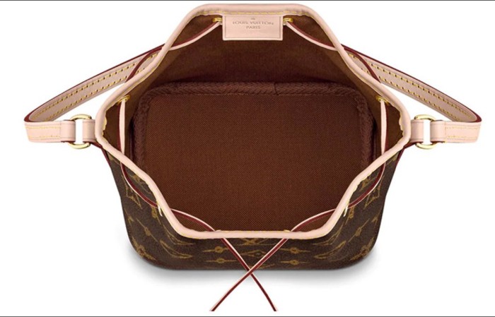 Louis Vuitton nano noe classic old canvas bucket bag rope Single Shoulder Messenger Bag versatile portable women's Brown