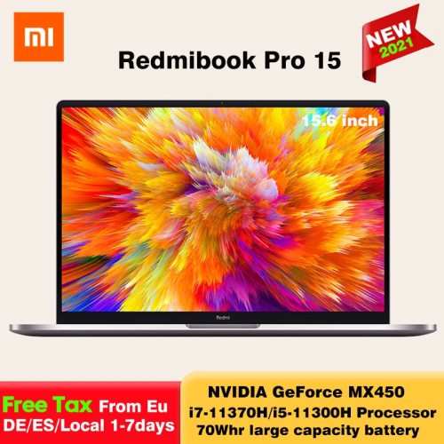 New Original Xiaomi RedmiBook Pro 15 Notebook Core i7-11370H/i5-11300H 3.2K 90Hz Screen Laptops Computer MX450 GPU Windows 10
