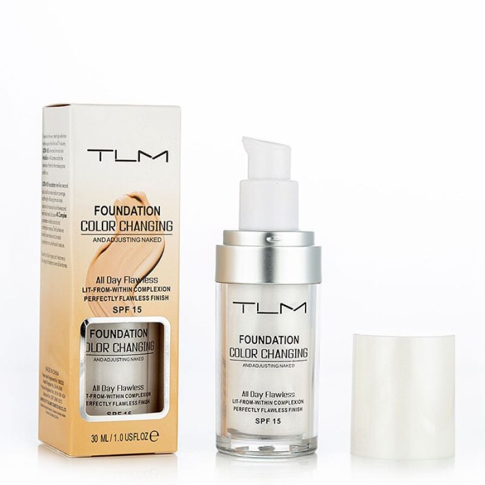 3PCS TLM Color Changing Foundation Profesional Colour Changing Face Makeup Waterproof Makeup Gift Skin Care Liquid Foundation