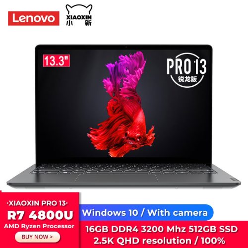 Lenovo Xiaoxin Pro 13 Laptop AMD Ryzen 7 4800U Windows 10 Laptop Ultrabook 16GB Ram for Laptop 512GB SSD 13.3 Inch Computer
