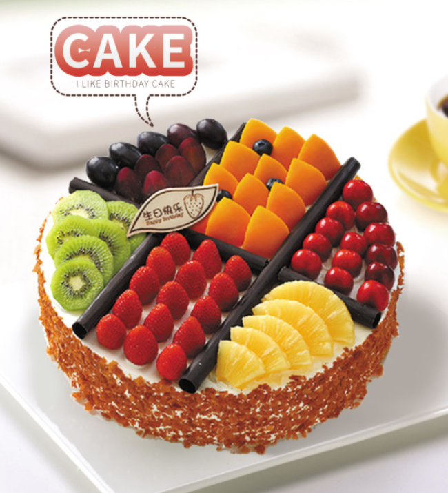 Imitation cream birthday cake