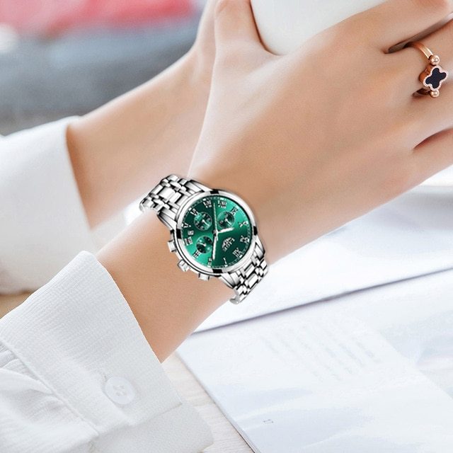 LIGE 2021New Fashion Women Watches Ladies Top Brand luxury Waterproof Quartz Clocks Watch Women Stainless Steel Date Gift Clock