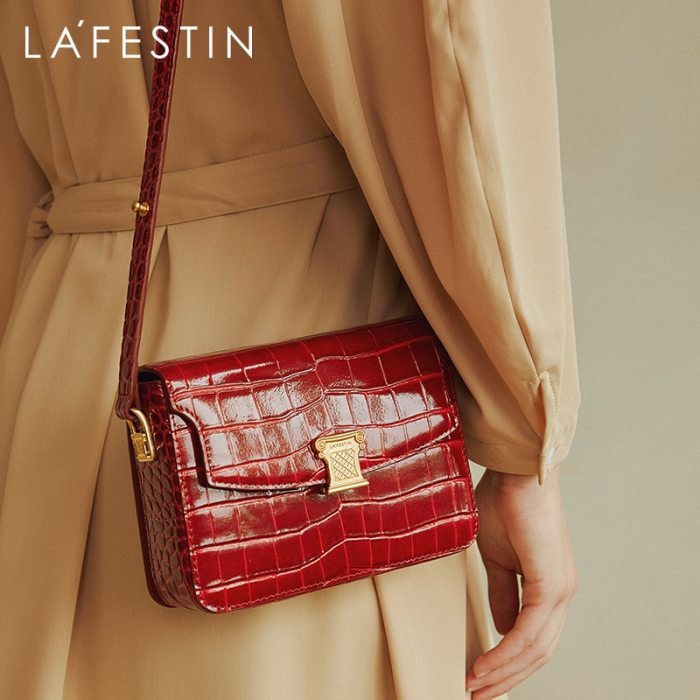LA FESTIN Designer Bags 2020 new fashion one-shoulder messenger leather handbags retro underarm tofu bag