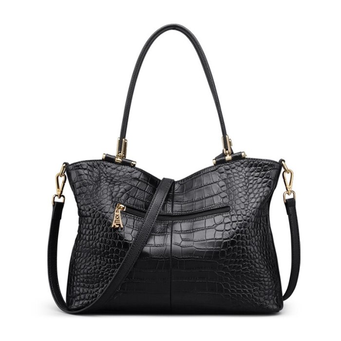 FOXER Women Genuine Leather Handbag Crocodile Pattern Shoulder Bag Lady Fall Winter Bag High Quality Female Commuter Style Tote