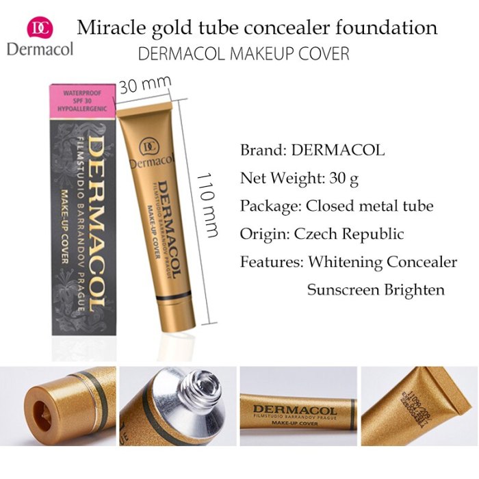 Dermacol Makeup Cover Authentic 100% Original 30g Primer Concealer Base Professional Dermacol Makeup Foundation Contour Palette