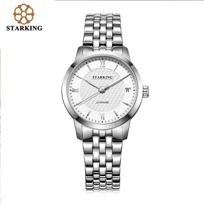 STARKING Relogio Feminino Automatic Women Watches Top Brand Luxury Ladies Watch Auto Date Mechanical Female Dress Watches White