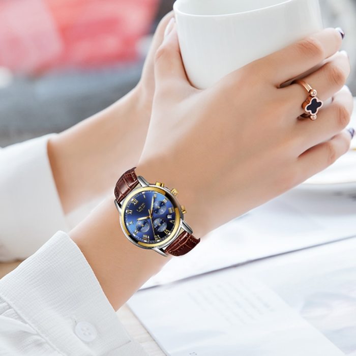 LIGE 2021New Fashion Women Watches Ladies Top Brand luxury Waterproof Quartz Clocks Watch Women Stainless Steel Date Gift Clock