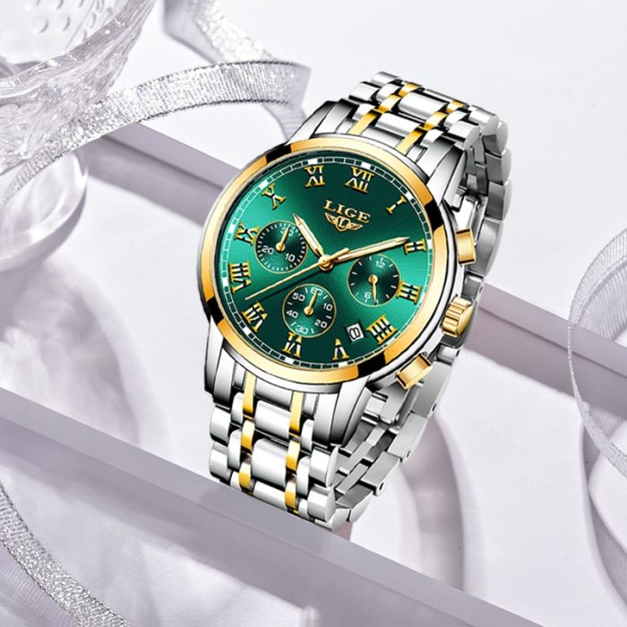 LIGE 2021New Fashion Women Watches Ladies Top Brand luxury Waterproof Quartz Clocks Watch Women Stainless Steel Date Gift Clock