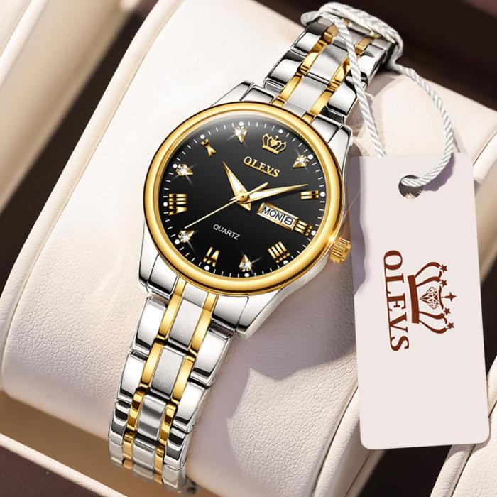 OLEVS Top Brand Women Quartz Watch Casual Luxury Dress Stianless Steel Waterproof Wristwatch for Lady zegarek damski 5563